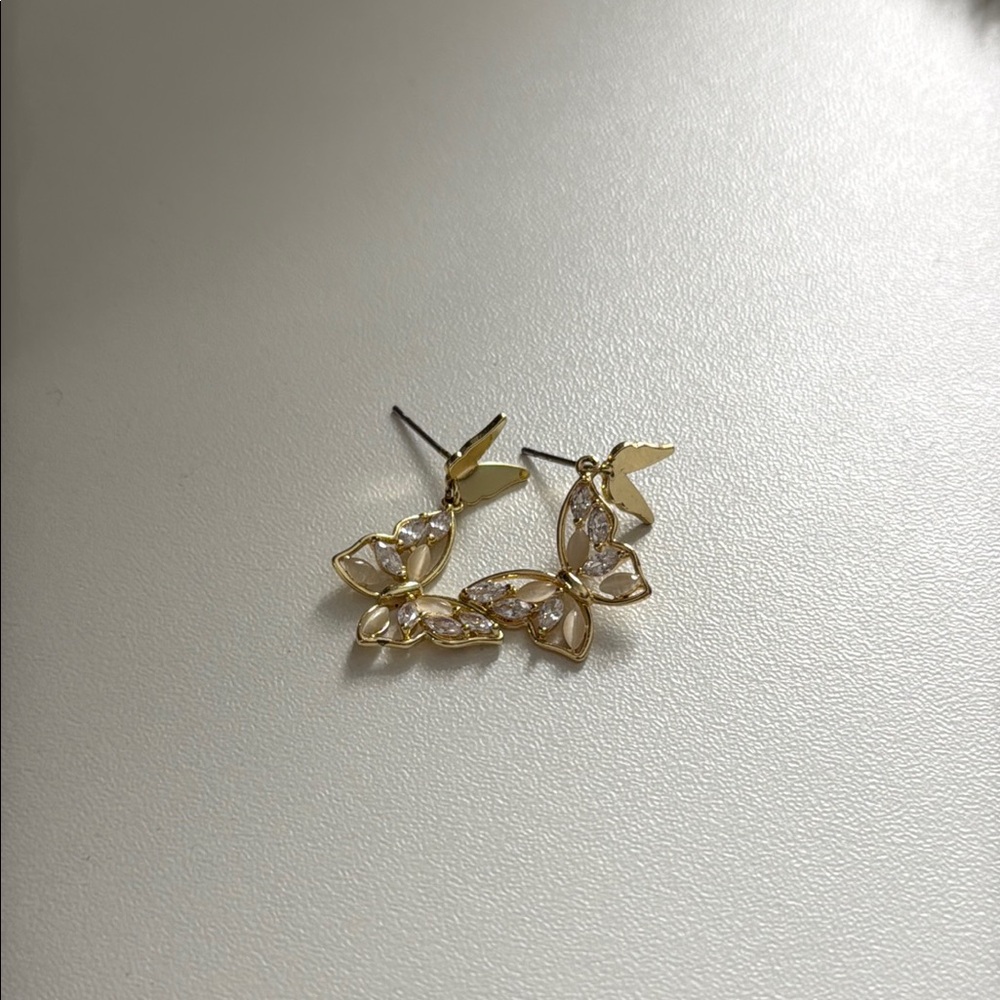 Francesca's Collections Gold Butterfly Earrings-open to offers
